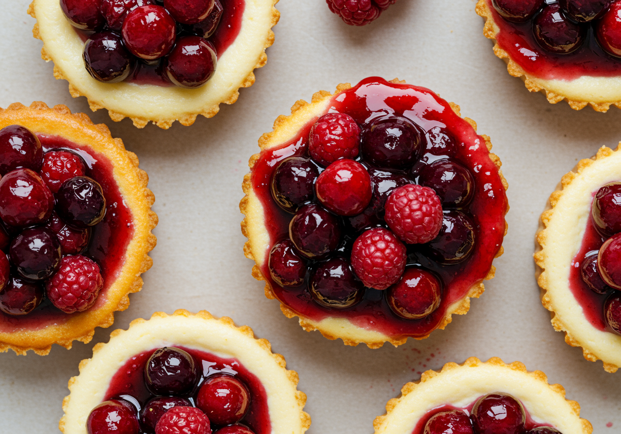 Mini Ricotta Cheesecakes with Berry Compote (Italian)