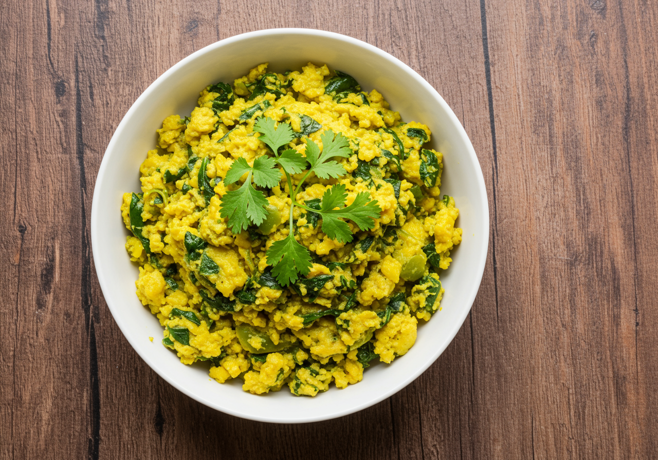 Egg and Spinach Bhurji