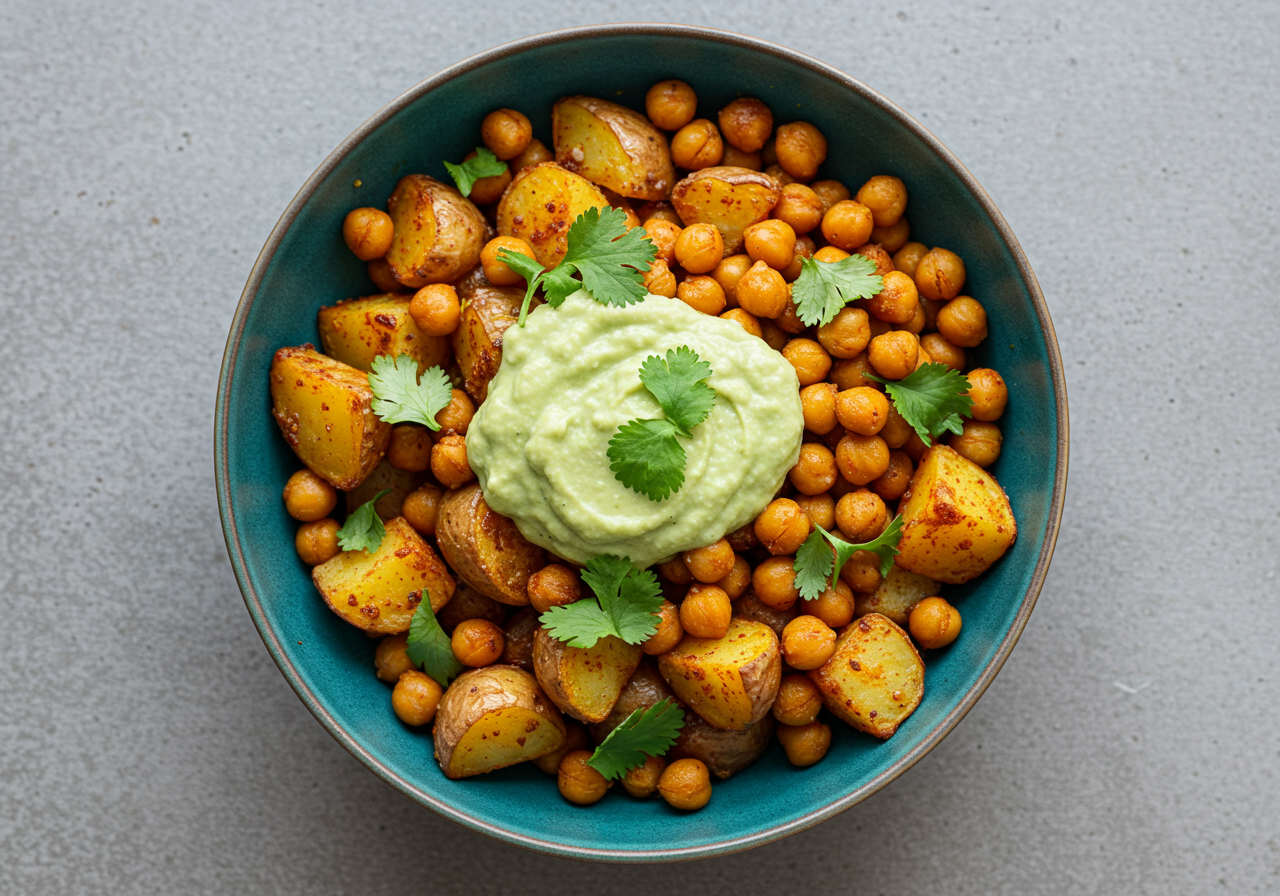 Spiced Mexican Potato and Chickpea Bowl