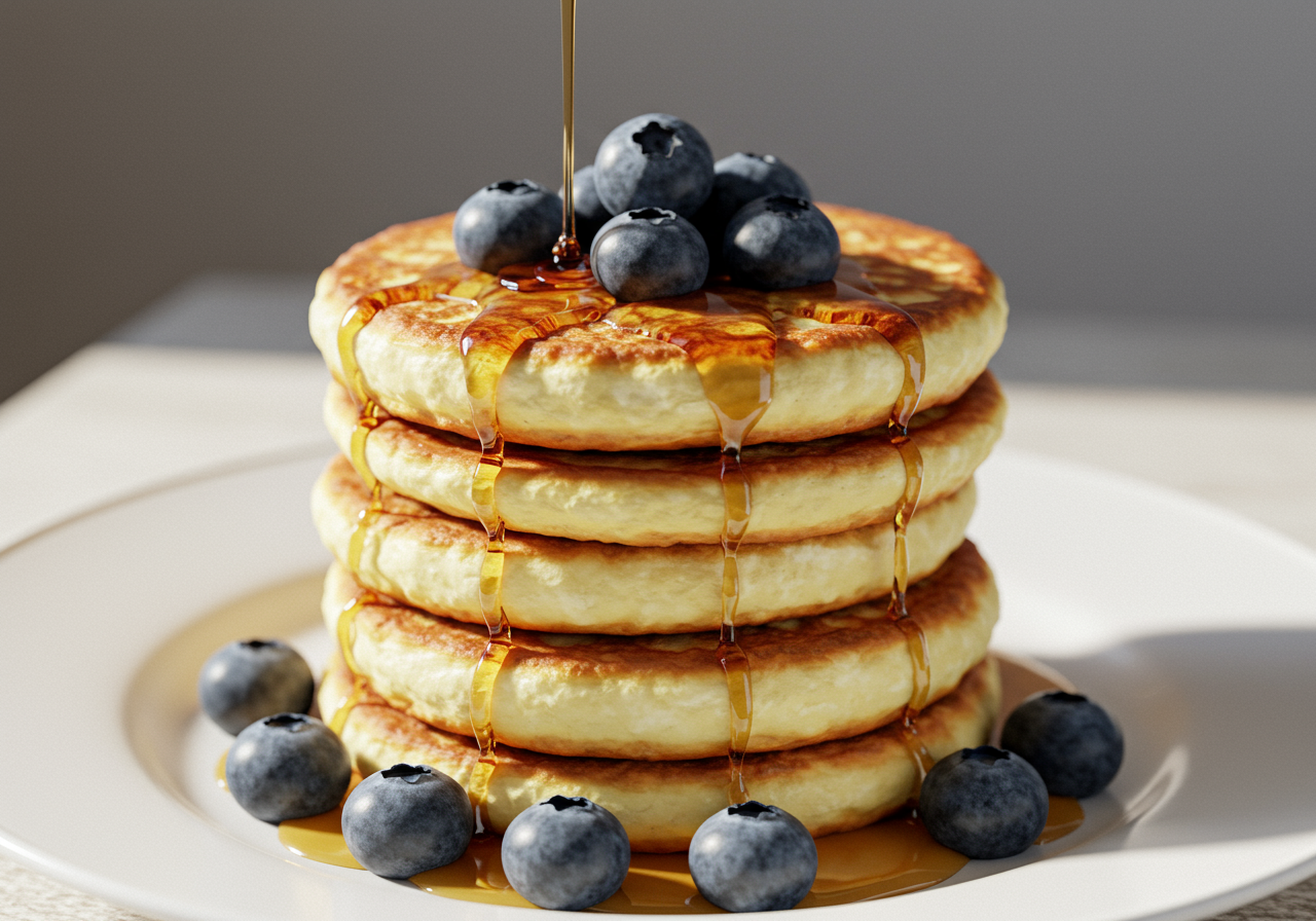 Canadian Cottage Cheese Pancakes with Berries