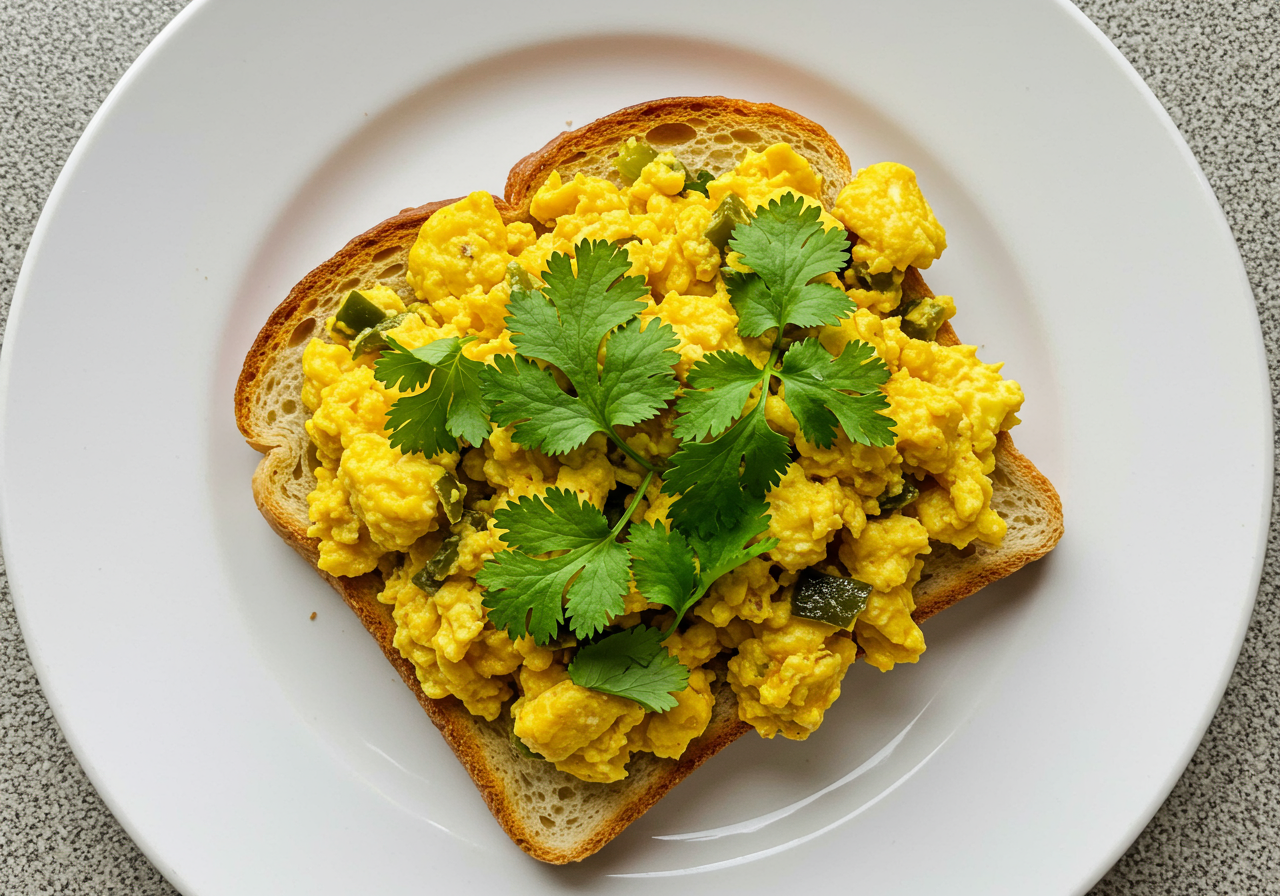 Masala Scrambled Egg Toast
