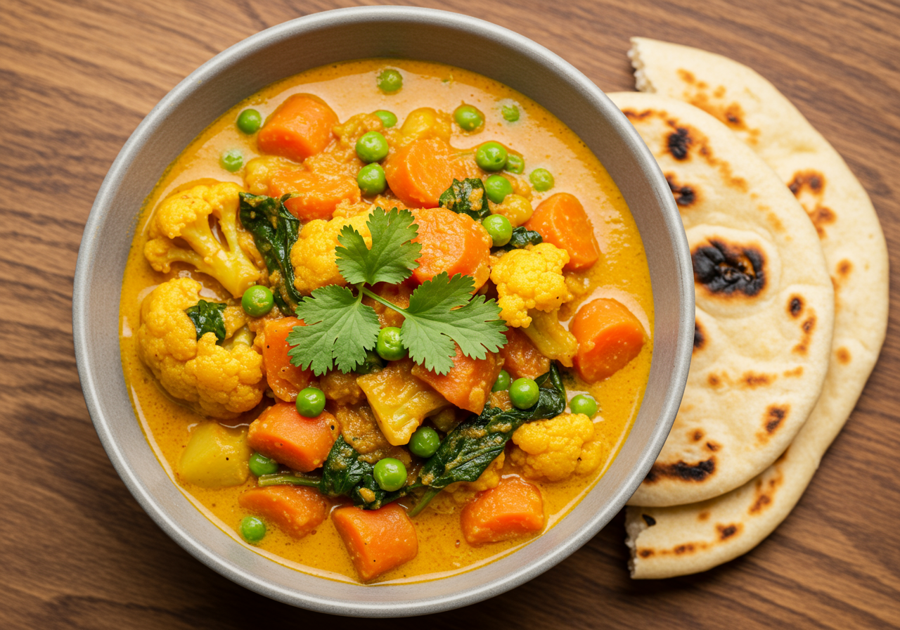 Vegetable Korma with Naan