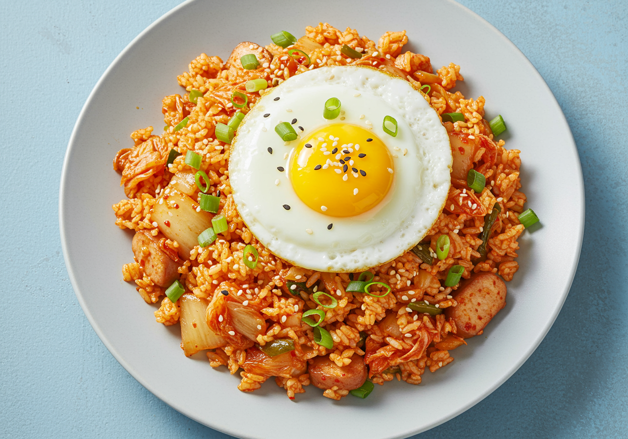 Kimchi Fried Rice with Fried Egg (Korean)