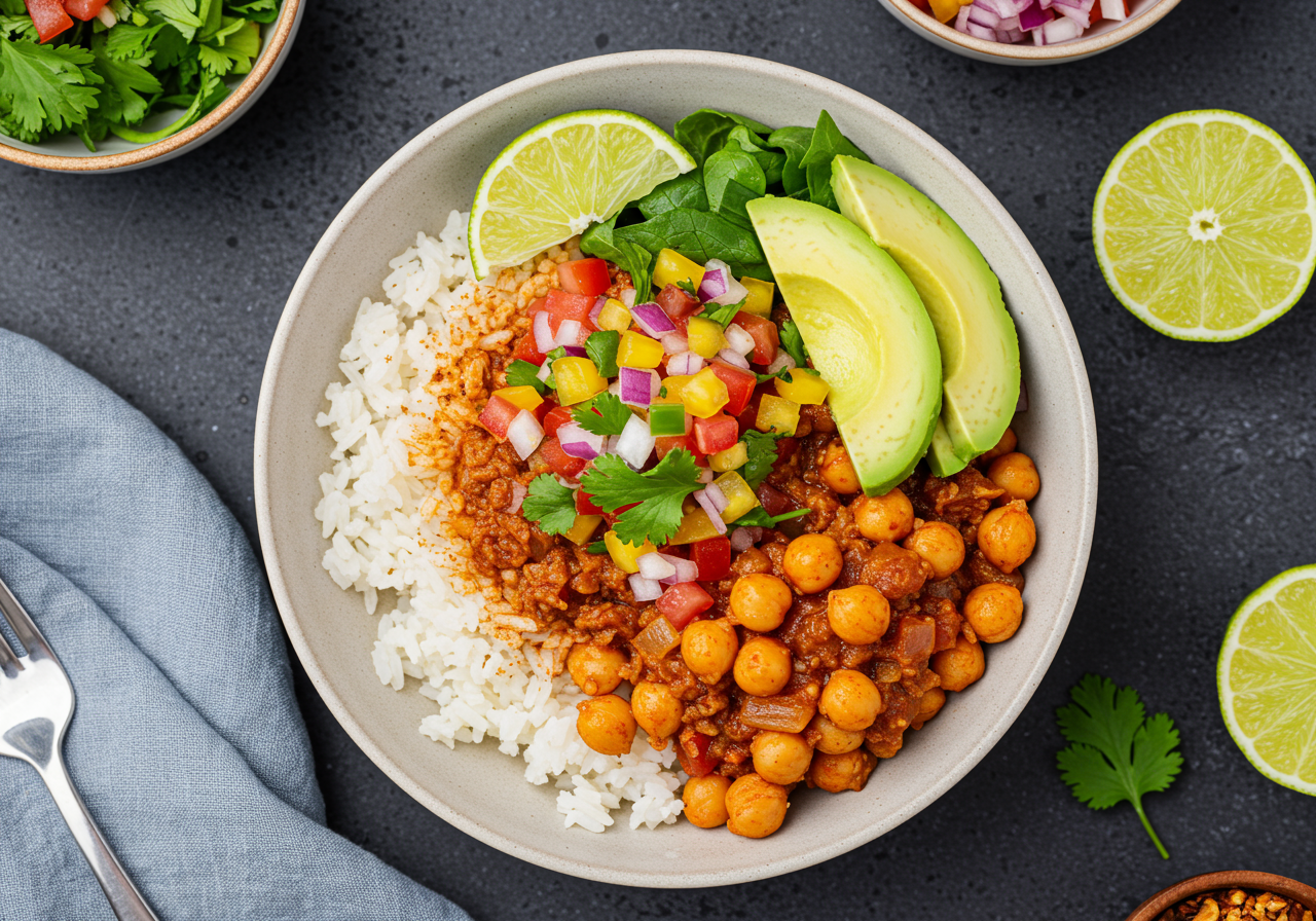 Chickpea & Tomato Taco Bowl