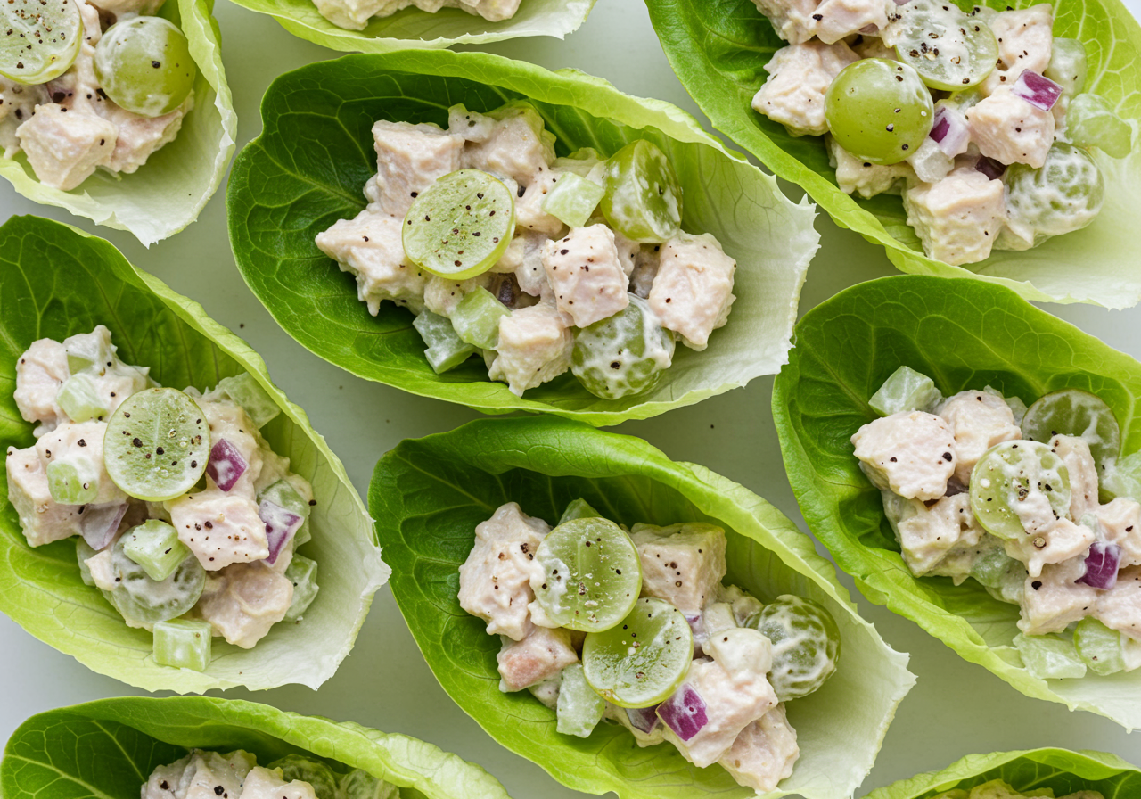 Chicken and Grapes Salad Lettuce Wraps