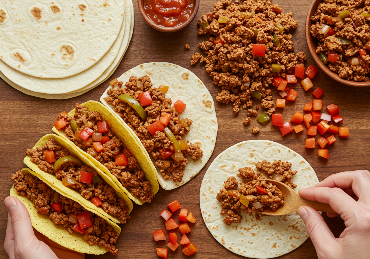 Ground Beef and Bell Pepper Tacos (Gluten-Free)