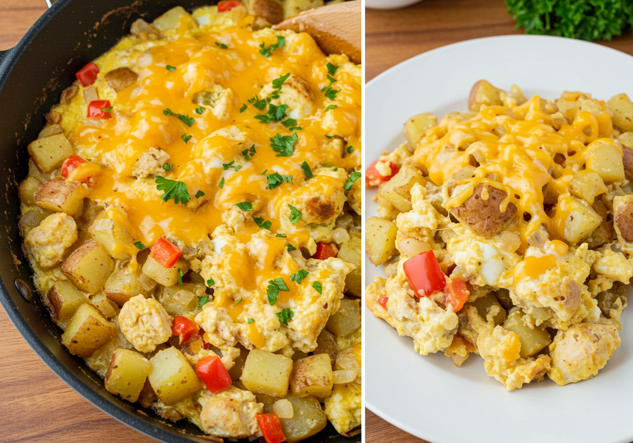 Loaded Potato & Egg Scramble