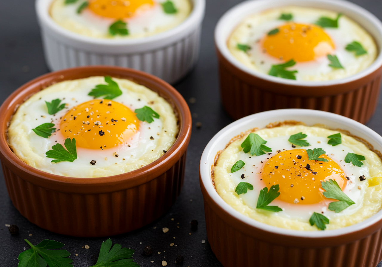 Italian Herb and Cheese Baked Eggs