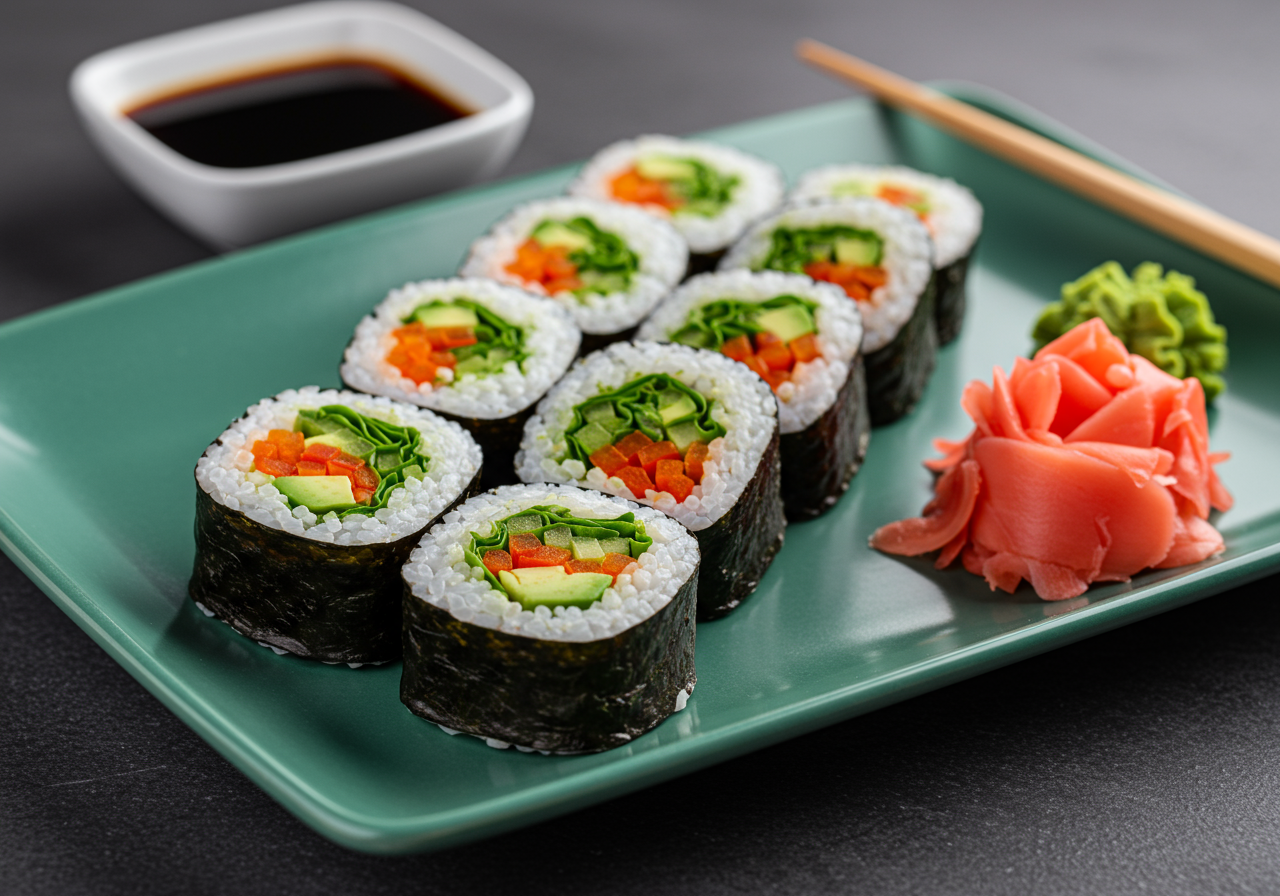 Spinach and Bell Pepper Sushi Rolls