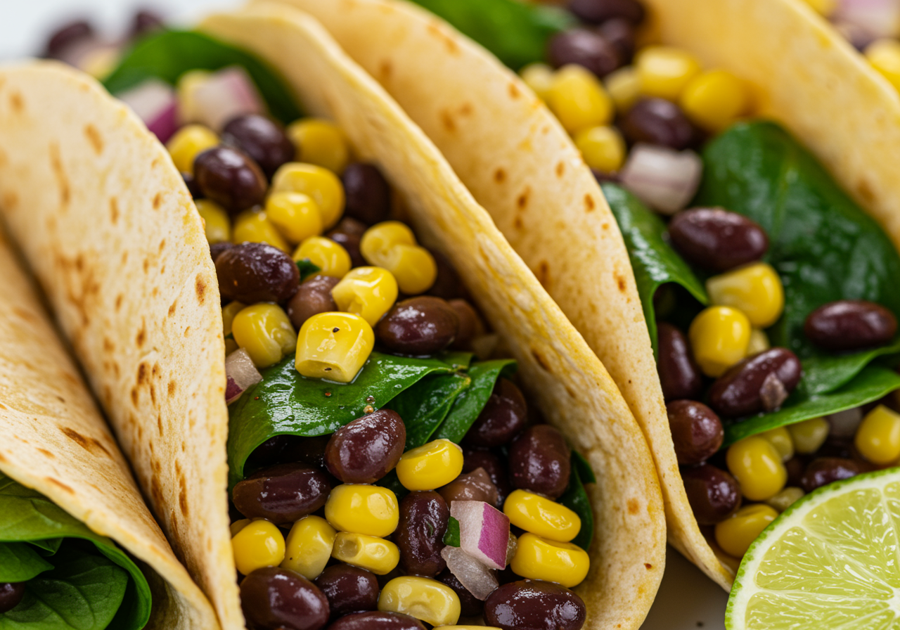 Spiced Black Bean and Corn Salad Wraps