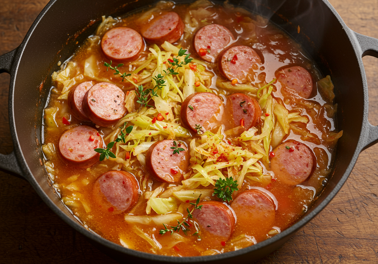 French Cabbage and Sausage Stew