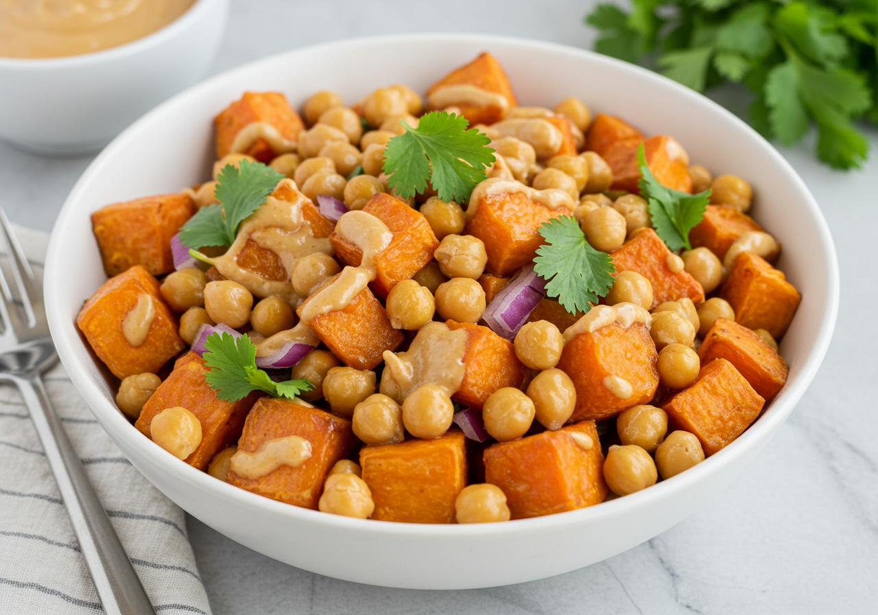 Thai-Inspired Sweet Potato & Chickpea Salad