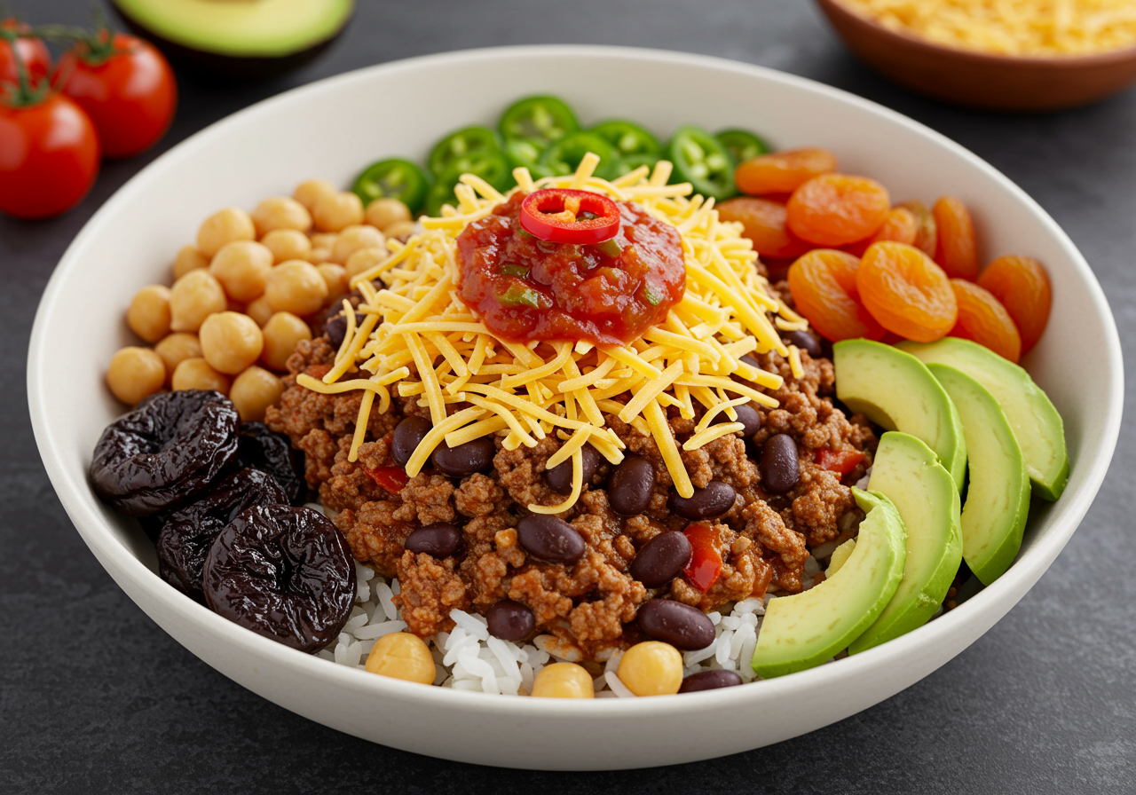 Spicy Beef and Black Bean Burrito Bowls