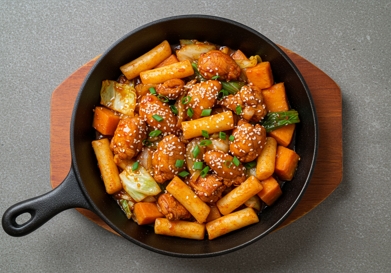 Dak Galbi (Korean Spicy Chicken Stir-Fry)
