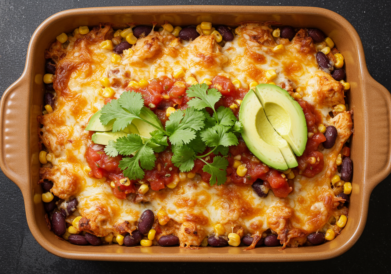 Cheesy Chicken Fiesta Casserole