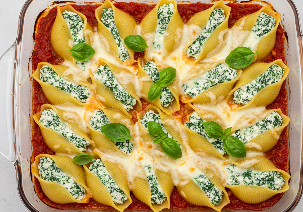 Spinach and Ricotta Stuffed Shells with Classico Sauce