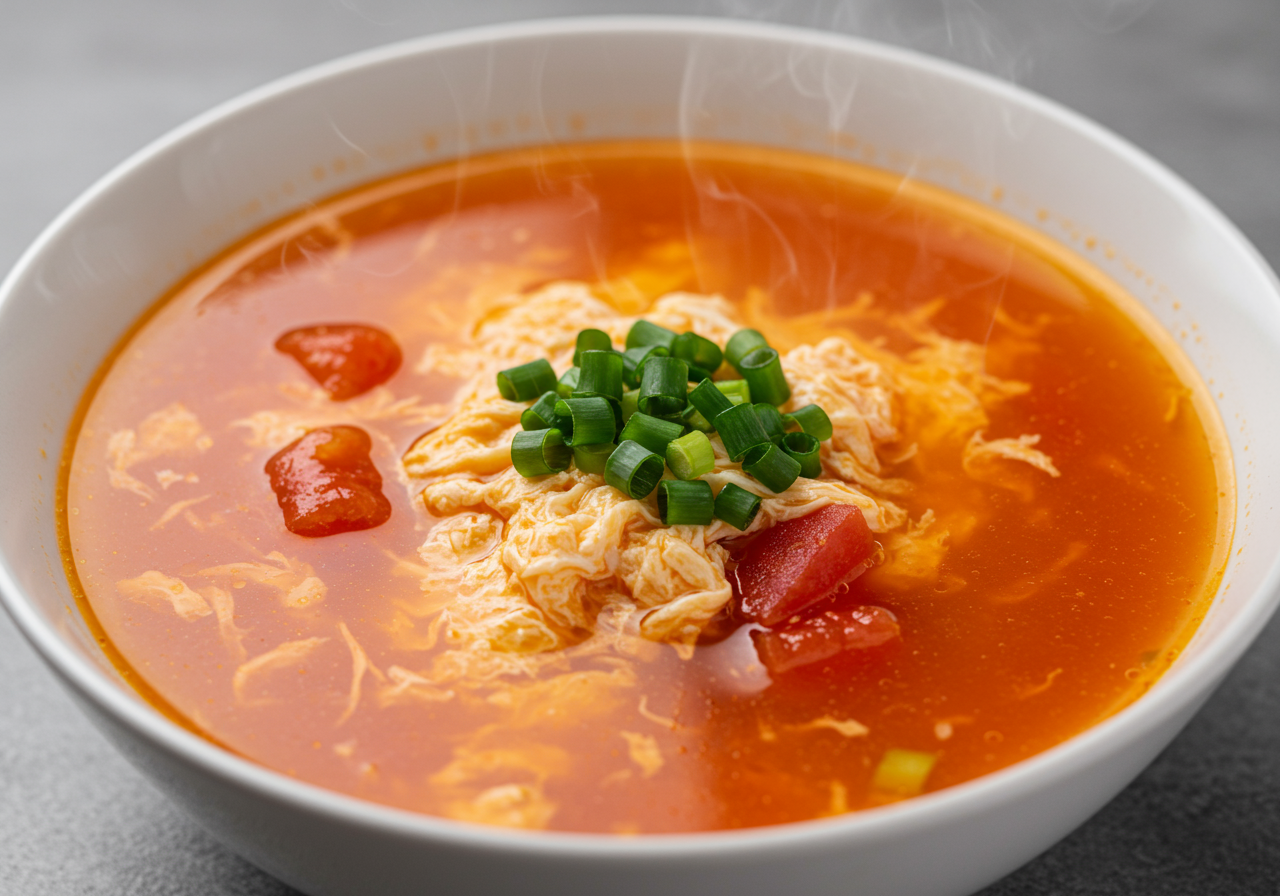Chinese Tomato & Egg Drop Soup (Dairy-Free, Gluten-Free)