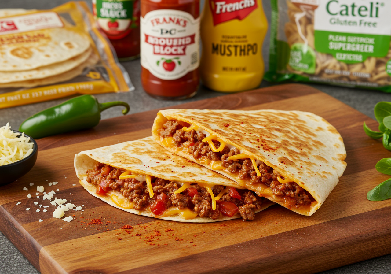 Spicy Ground Beef Quesadillas