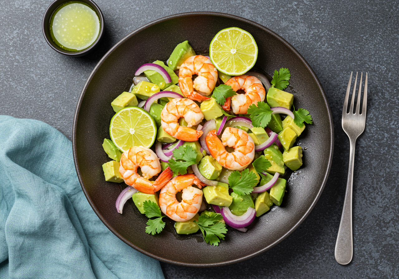 Shrimp & Avocado Salad with Lime Dressing