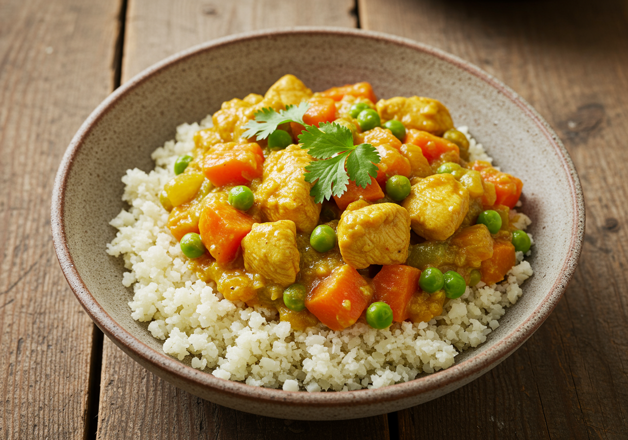 Chicken and Vegetable Curry with Cauliflower Rice