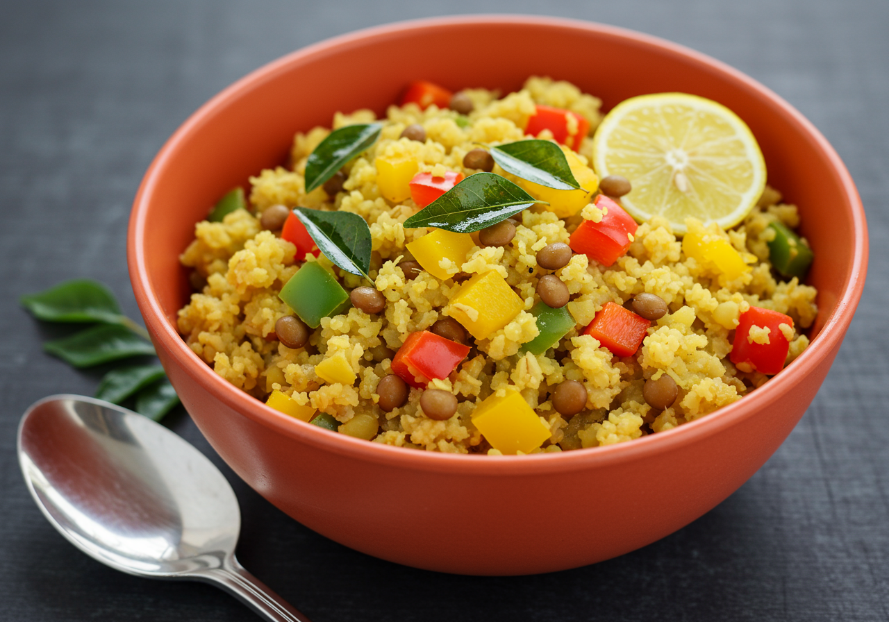 Masala Oats Upma with Mixed Vegetables