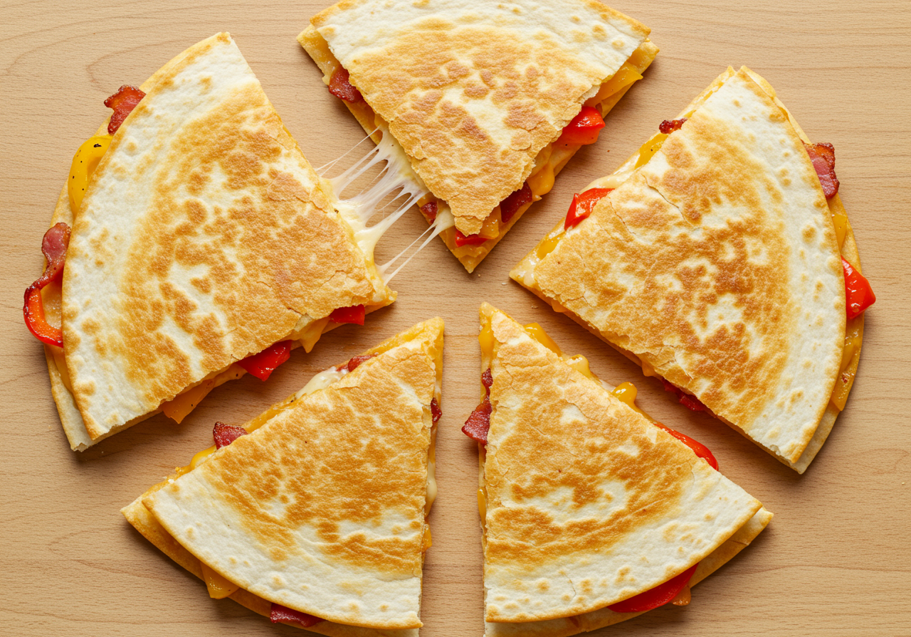 Bacon & Bell Pepper Quesadillas