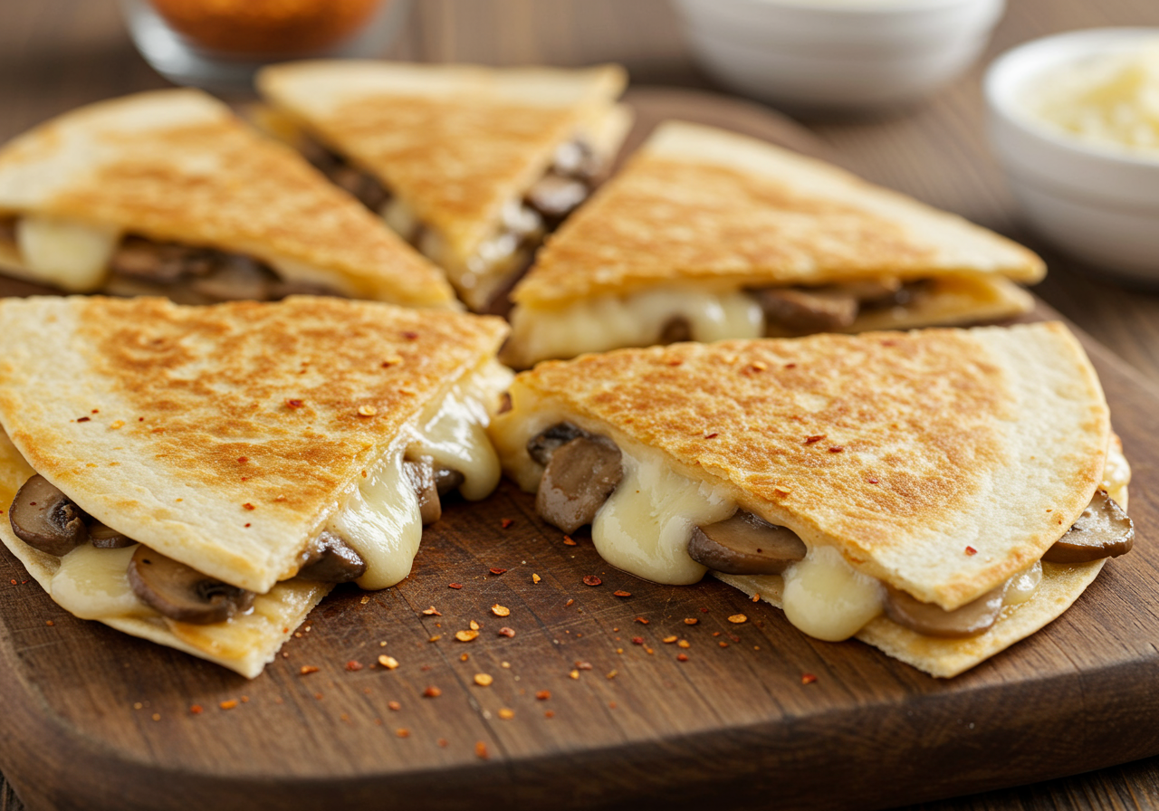 Mushroom and Cheese Quesadillas (Mexican)