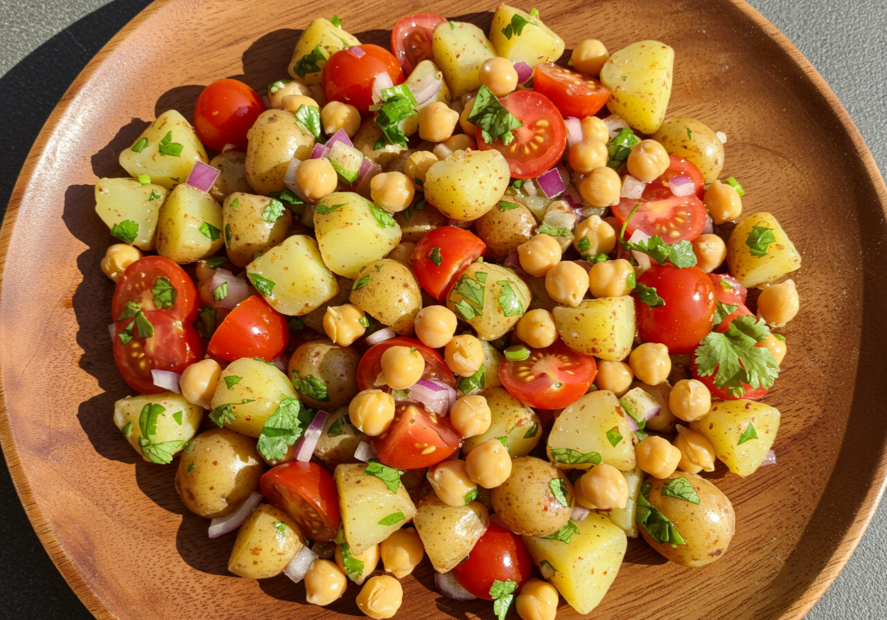 Mexican Chickpea & Potato Salad with Lime Dressing