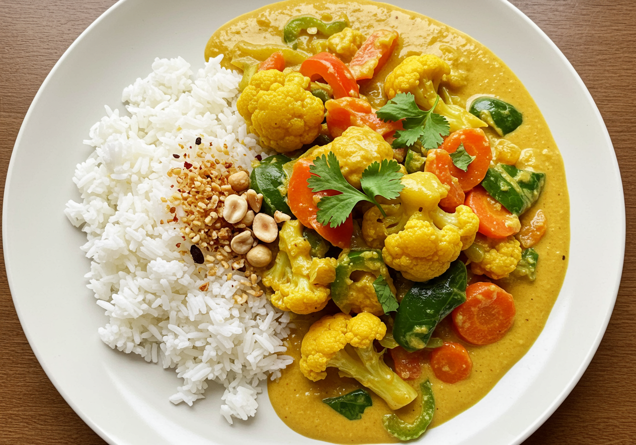 Vegetable Korma with Basmati Rice