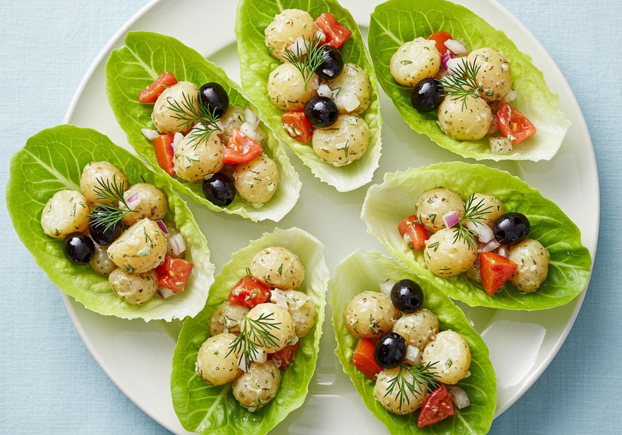 Mediterranean Potato Salad Lettuce Wraps