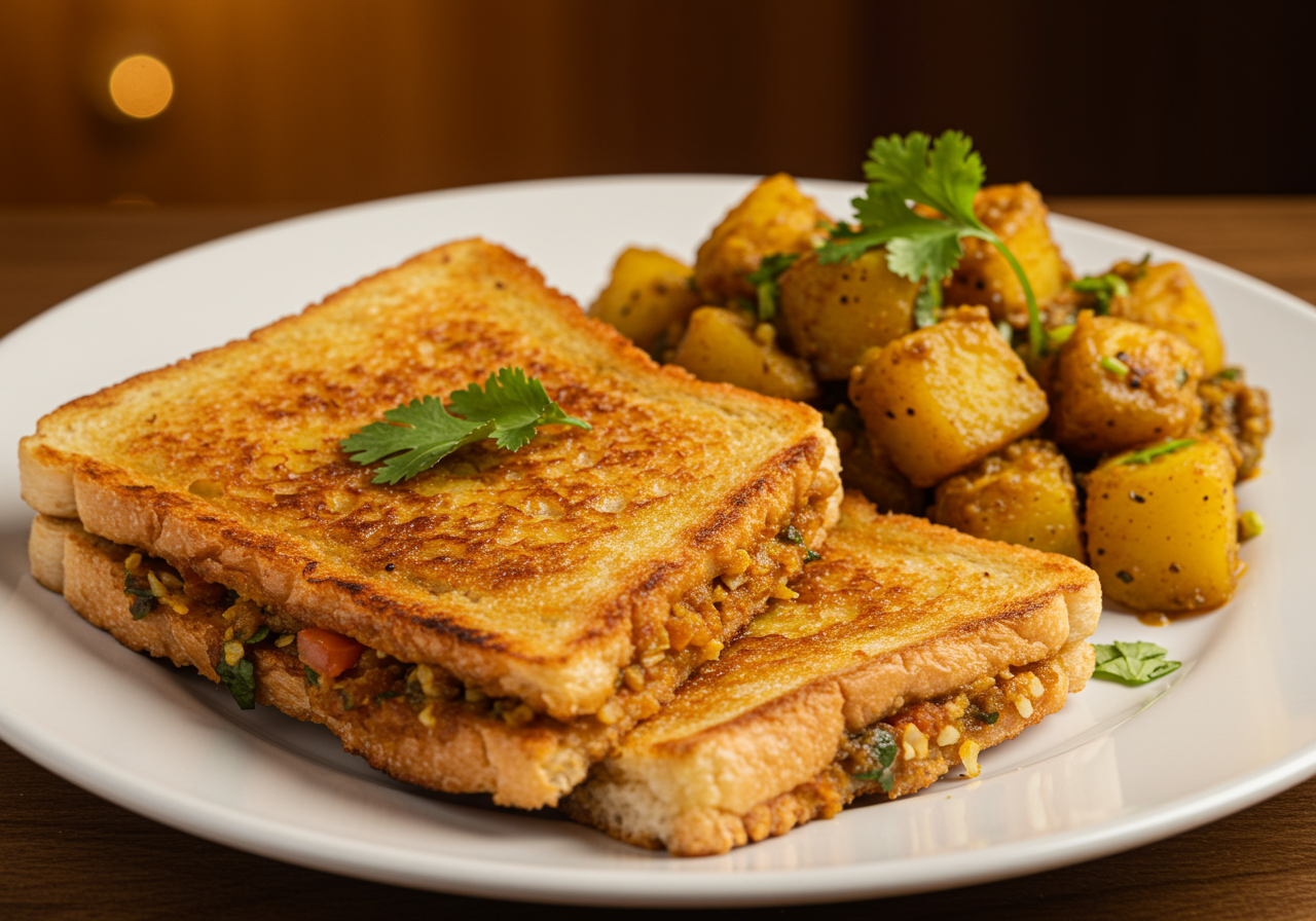 Masala Toast with Bombay Potatoes