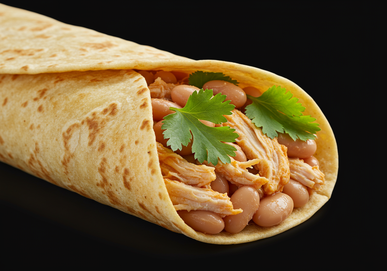 Quick Chicken Thigh & Beans Wrap