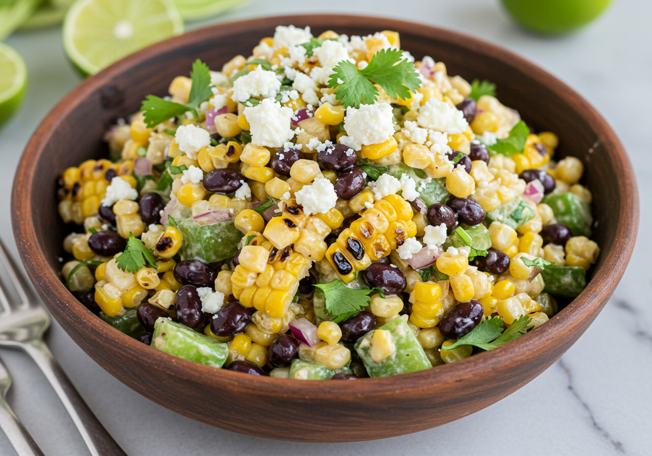 Mexican Street Corn Salad with Black Beans & Feta