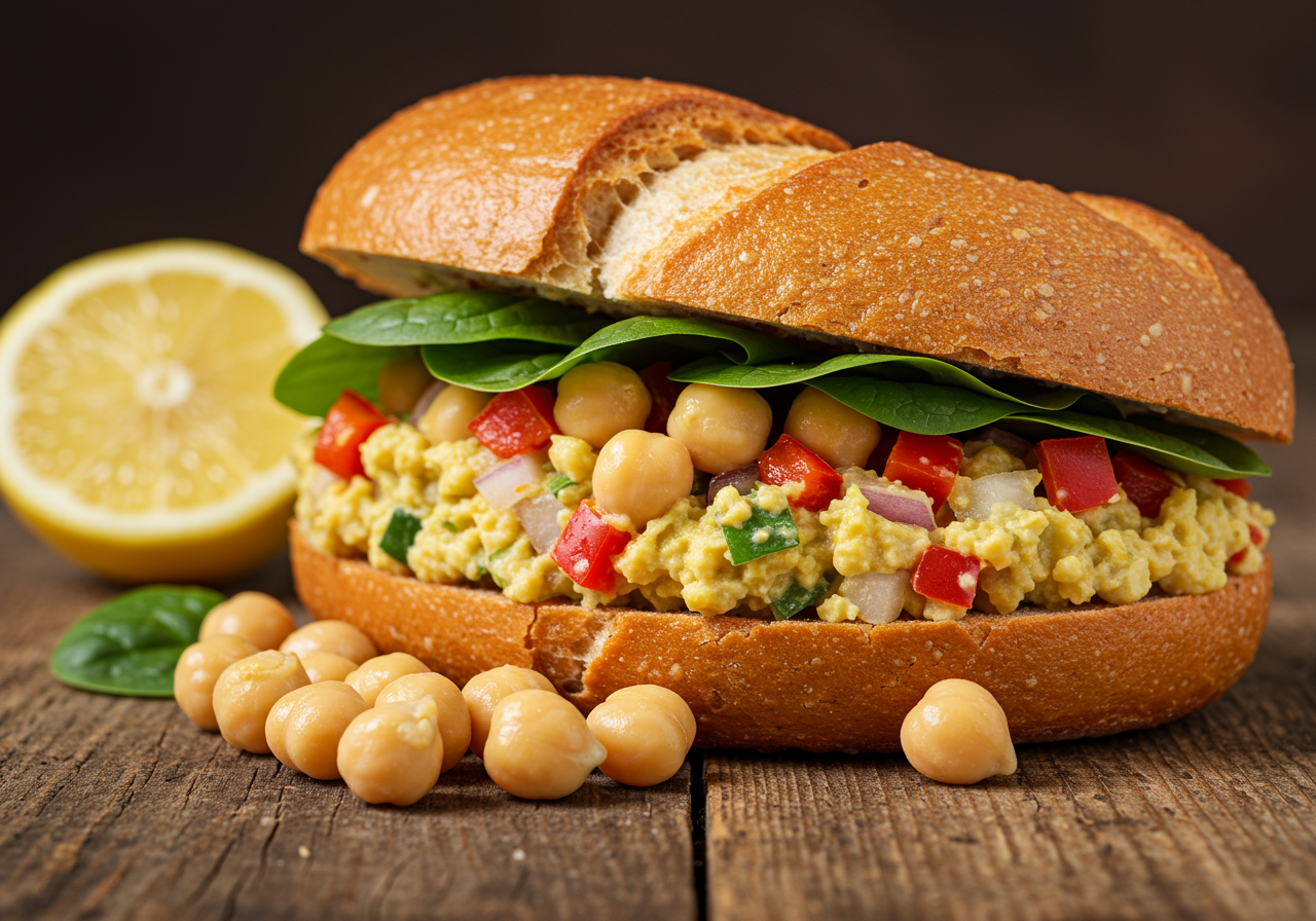 Spanish Chickpea Salad Sandwich