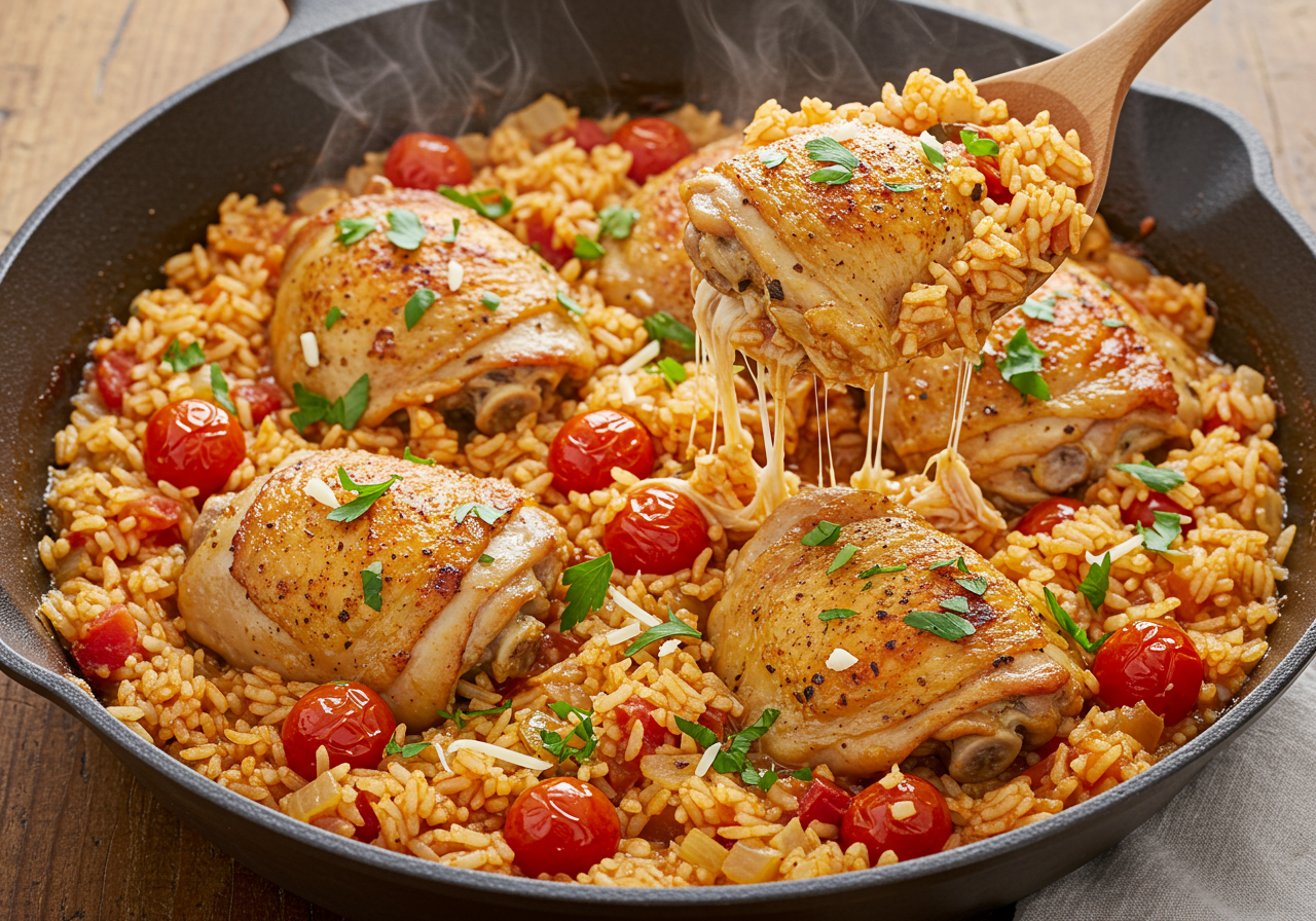 Italian Chicken Thighs with Rice