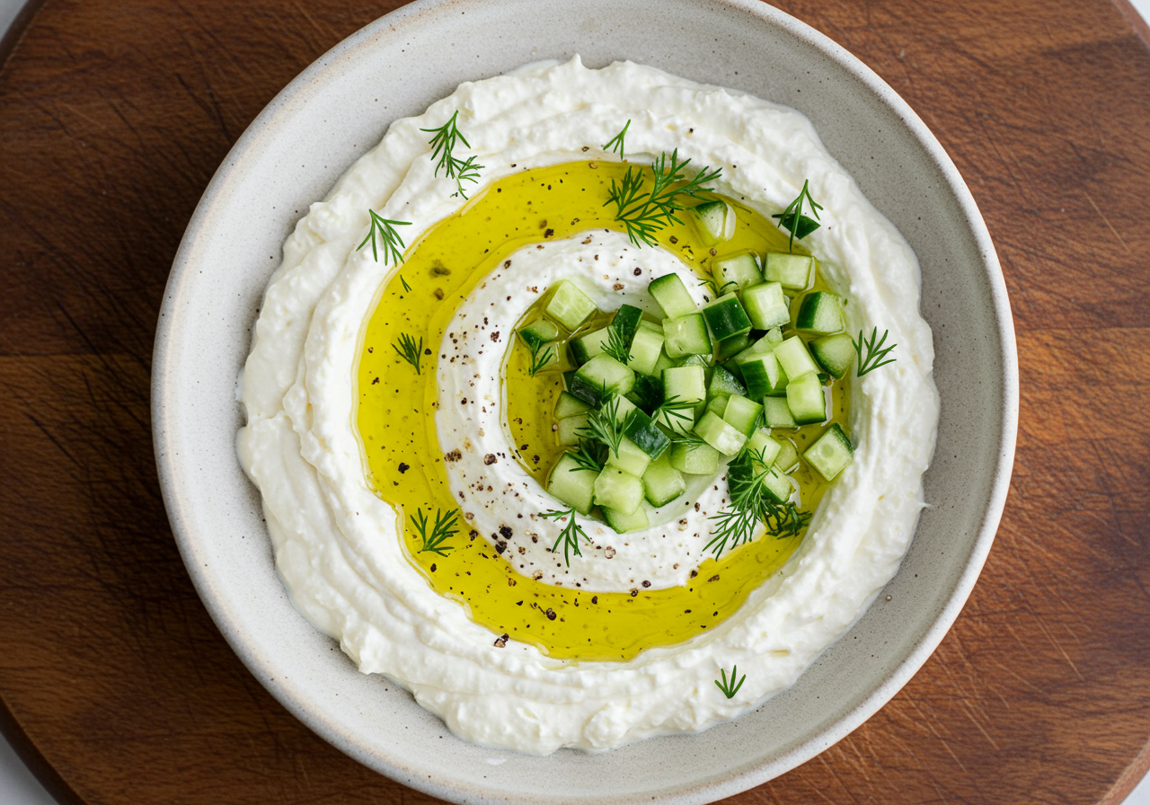 Whipped Feta with Cucumber and Dill