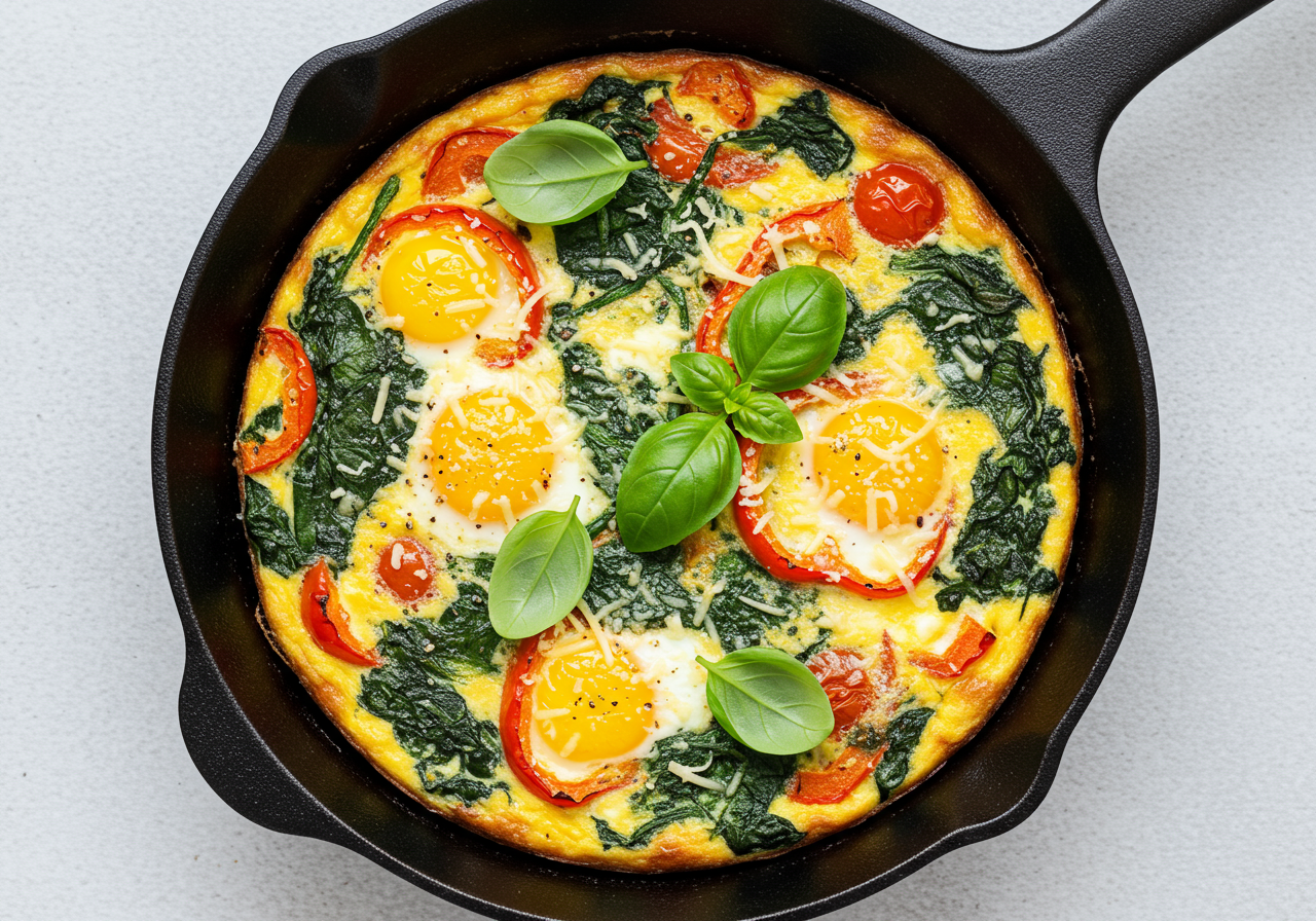 Spinach, Bell Pepper, and Egg Frittata