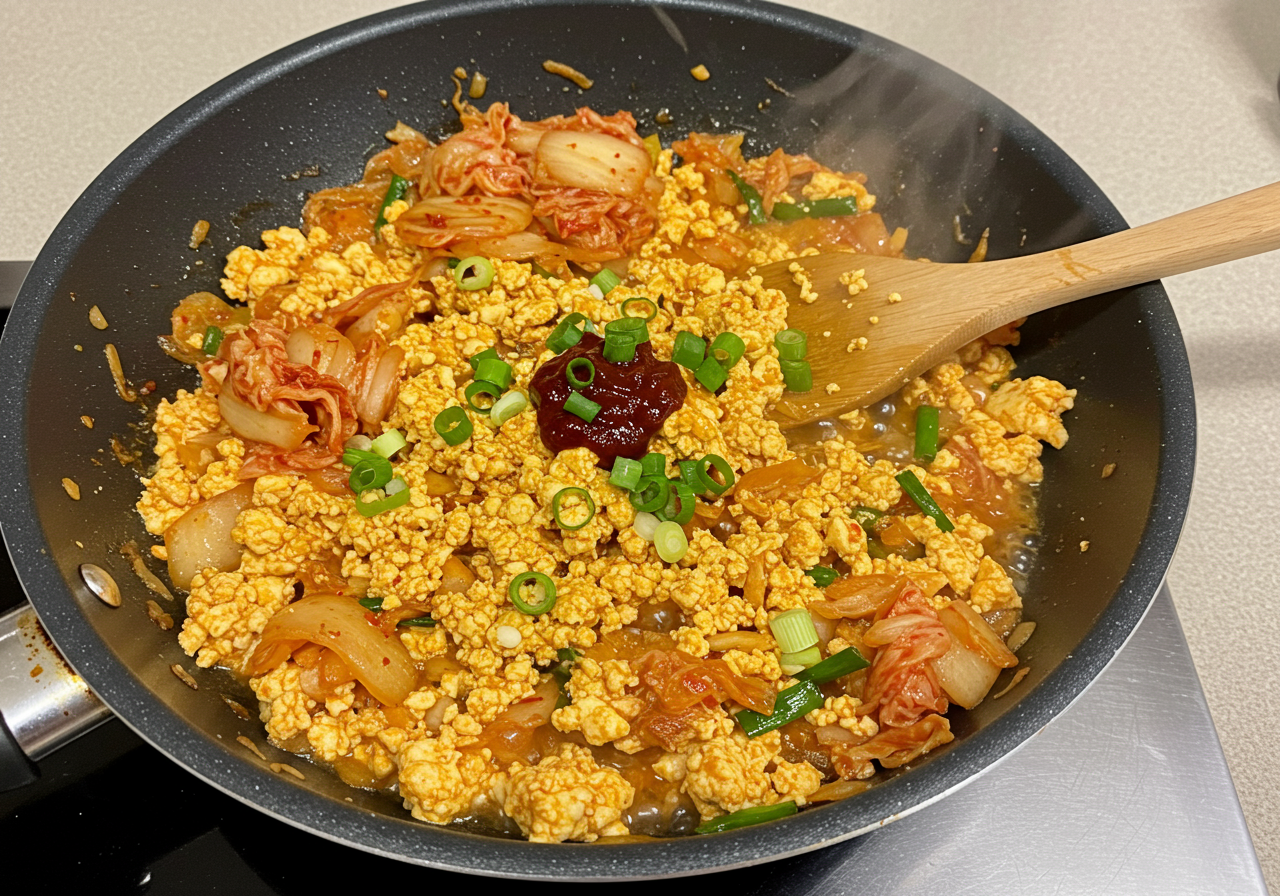 Tofu Kimchi Scramble